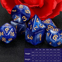QMAY DND Dice Set - 7Pcs Blue Mix White Polyhedral Dice with Black Dice Bag – Fun for Kids & Family - Deep Blue Sky - image 2