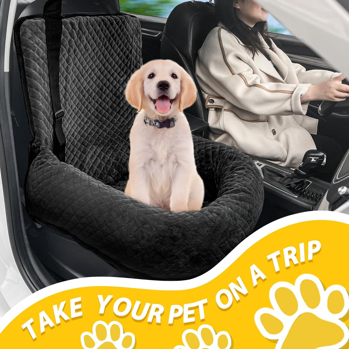 Dog Car Seat for Small Medium Dogs - Black / Small - image 2