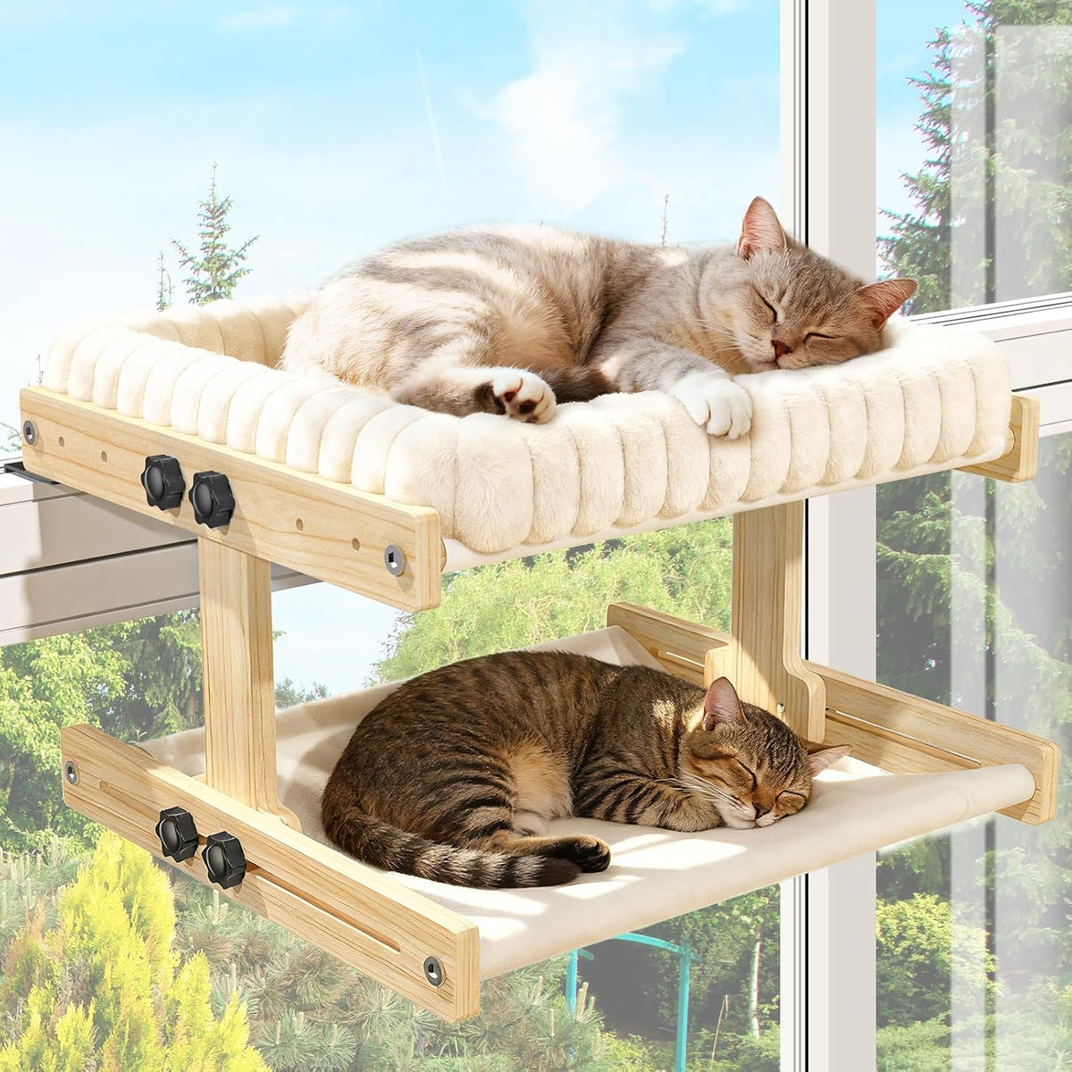 XiaZ Cat Perch for Window Cats Hammock Indoor Bed for Window - White / Large 18 * 16 * 10in - image 2