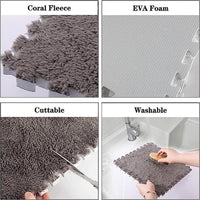 Typutomi 12 piece plush puzzle foam floor mat in rose red and pink interlocking tiles - view 10
