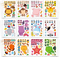 48 Fall Make-a-Face Sticker Sheets for Kids - Cute Animals