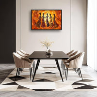 Quorin African American Large Wall Art Abstract Black Girl Women Dance Pictures Wall Decor Retro Ethnic Canvas Print Painting Artwork for Bathroom Living Room Bedroom 36L x 24W