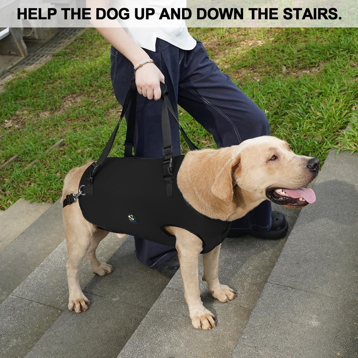 Coodeo padded breathable dog lift harness support sling with detachable adjustable belt - view 2