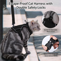 Dotoner Escape Proof Cat Harness and Leash Set Adjustable Soft Mesh - Black / Medium - image 3