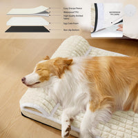 Orthopedic Large Dog Bed Pillow Pet Sofa Bed 36''X24'' Grey – Essentials for Dogs - Ivory / 48"L x 30"W x 3.5"Th - image 3