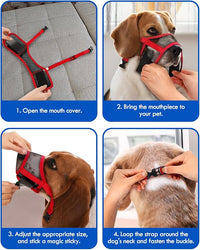 Dog Muzzle, Soft Air Mesh Muzzle for Small Medium Large Dogs Anti Biting Barking Chewing, Breathable Drinkable Adjustable Loop Pets Muzzle for German Shepherd Husky Labrador Retriever (Red,S)