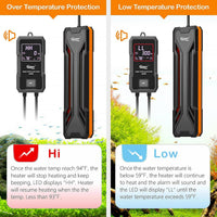 hygger Aquarium Heater 300W/500W/800W/1000W - 300W for 40-80 Gallon - image 3