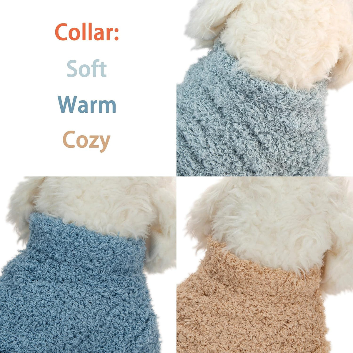 Dog Sweater, Dog Clothes for Medium Dogs Male or Boy - Light blue+Blue+Khaki / Large - image 4