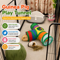 Guinea Pig Tunnel Hideout 3-Way Collapsible Small Pet Tubes - Rainbow - image 4