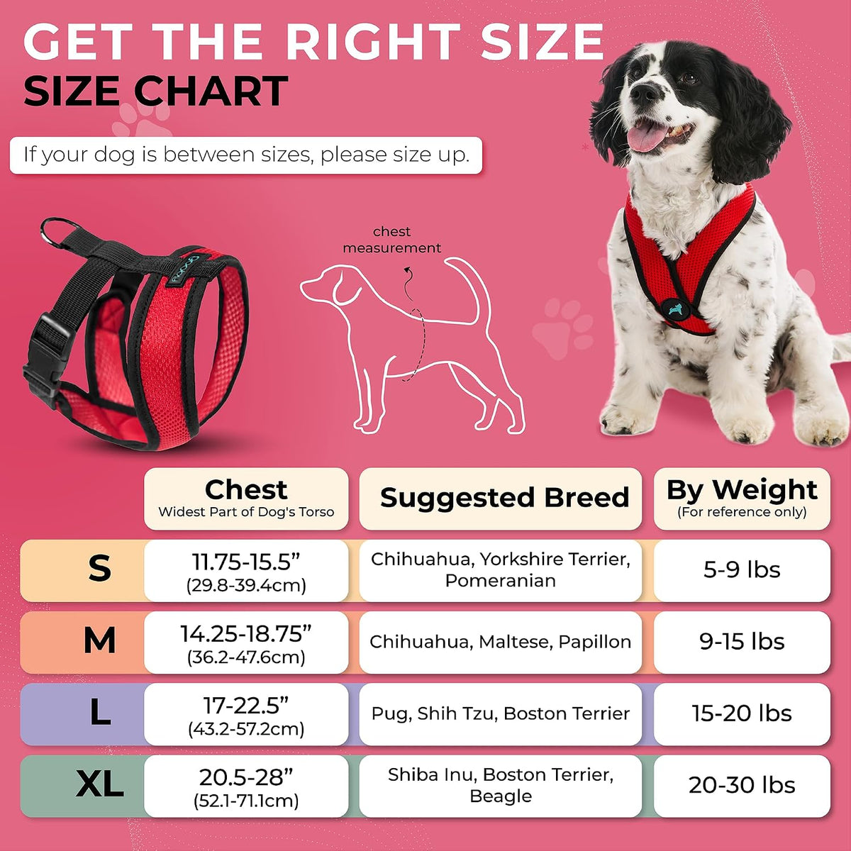 Gooby Comfort X Head-in Dog Harness, Choke-Free - X-Large Chest (20.5-28") / Red - image 3