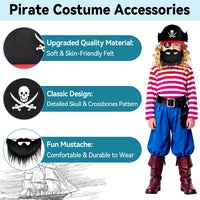 ZeeDix 9 Pcs Pirate Accessories for Kids - 18pcs New Pirate Beard Set - image 4
