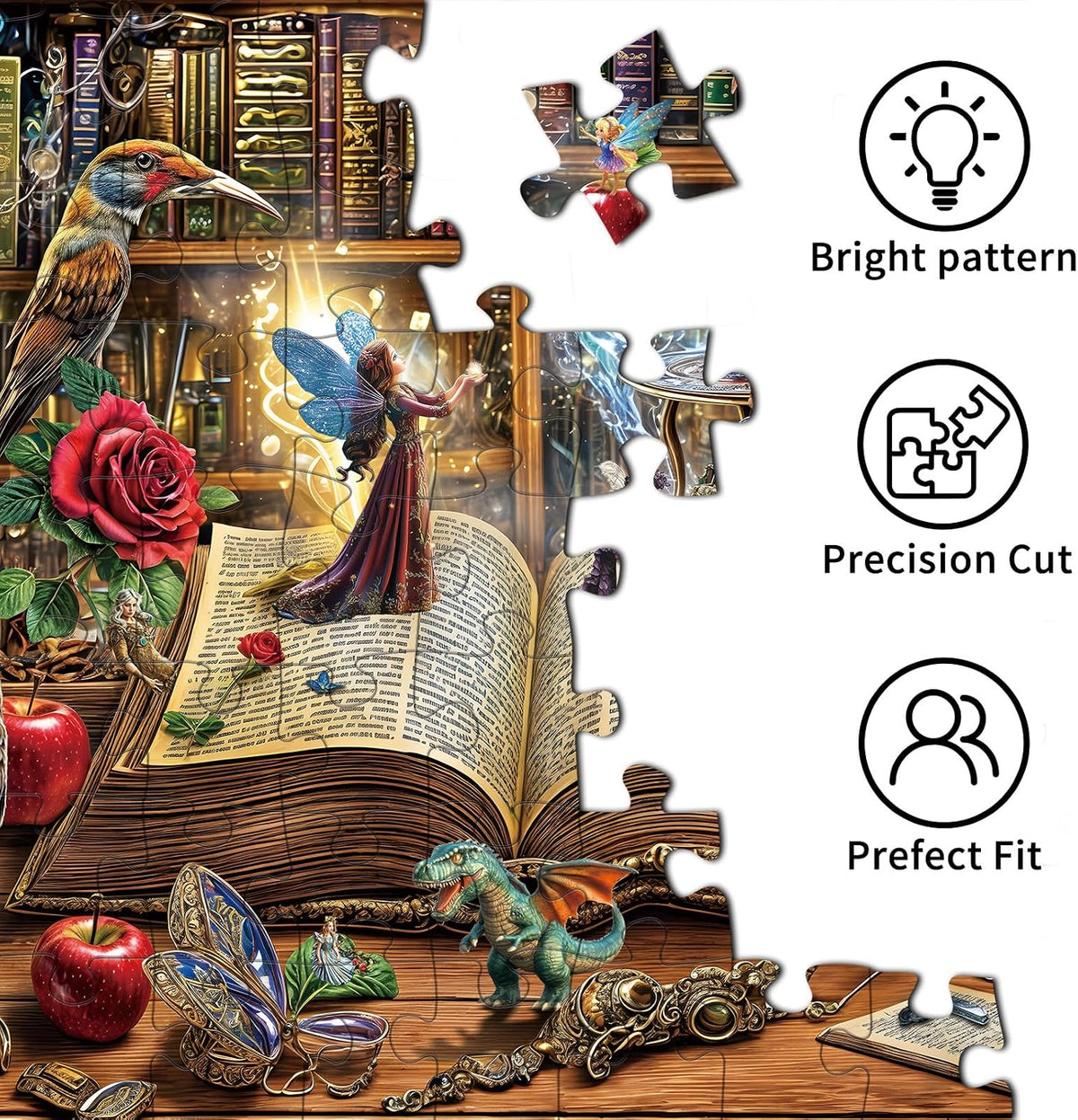 1000 Piece Puzzles for Adults, Premium Magic Book Jigsaw Puzzle – Fun for Kids & Family - Magic Book - image 4