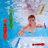 Haktoys Pool Diving Toy Set, Sinking Torpedoes for Kids & Adults - Multicolor Squids - image 4