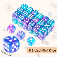 24 of Pack 16MM 6 Sided Dice Set, Two Colours D6 Game Dice Set - Green Purple Glitter - image 2