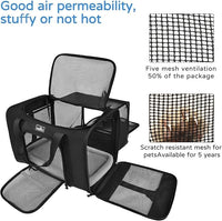 Dog Carriers for Small Dogs, Cat Carrier Travel, Expandable, Collapsible, 900D High Density Oxford Cloth, Wear-Resisting, Anti Tearing, Reflective Tape,Safety Lock Zipper