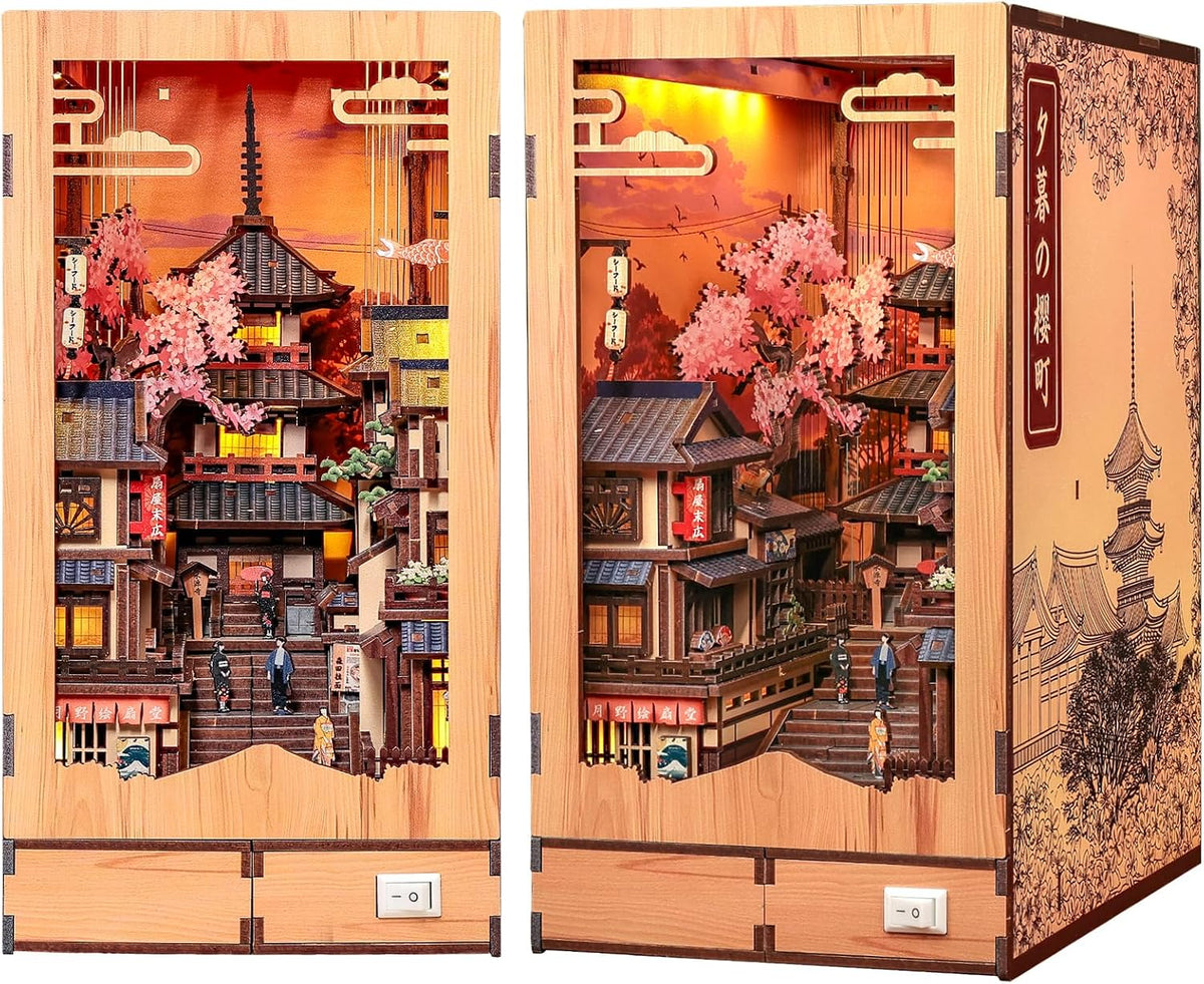 Cutefun Book Nook Kit for Adults - Twilight Sakura Path