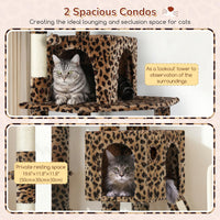 Globlazer F70 Pro Heavy Duty Cat Tree Tower for Indoor Cats Large - Leopard Print / XL - image 3