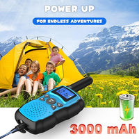 Wishouse Walkie Talkies for Kids Rechargeable Long Range, Xmas Birthday Gift for Boys Girls 4 5 6 7 8 9 10 Year Old, Hiking Gear Camping Games, Toys with Flashlight, VOX, Easy to Use 3 Pack