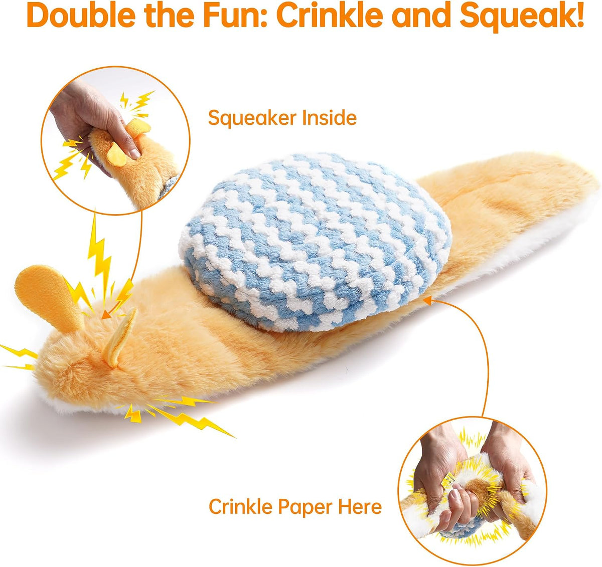 Nocciola Dog Squeaky Toys - 5 pcs Crinkle Plush Dog Toy - image 4