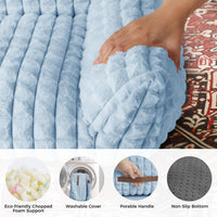 Cat Couch Bed with Fluffy Faux Rabbit Fur for Indoor Cats - Light Blue / Small: 24"L x 18"W x 10"Th - image 4