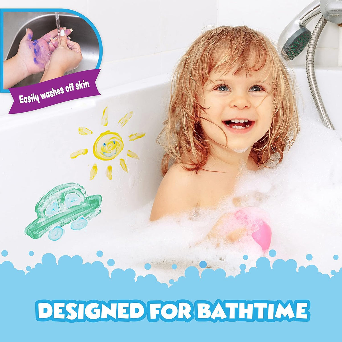 Tub Works Bath Paint Soap Bath Toy, Classic 6 Pack, Non-Toxic - Pastel - image 3