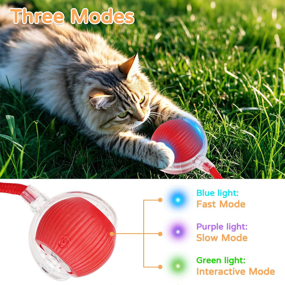 2025 New 3Pack Cat Ball Kitten Toys for Indoor Interactive Kitty Ball - 2PK - image 3