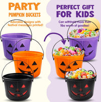 JOYIN 6 pack Halloween jack o lantern trick or treat pumpkin buckets with handles - view 5