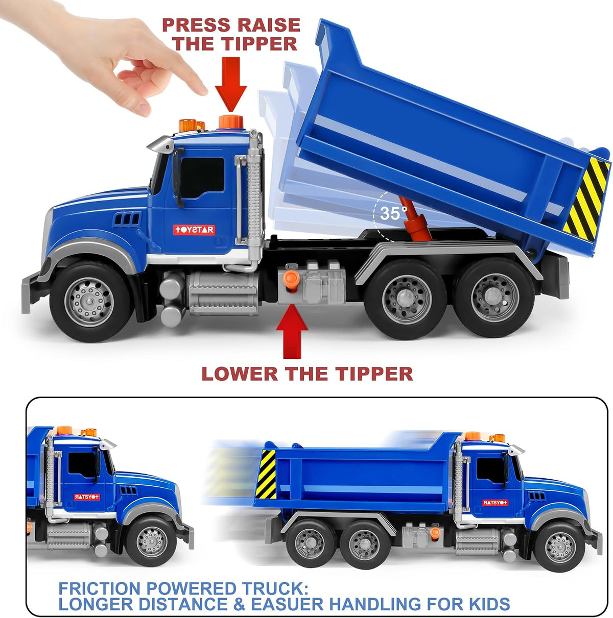 Dwi Dowellin Kid Trucks Toys for Boys Age 3-5 - dump truck - image 2