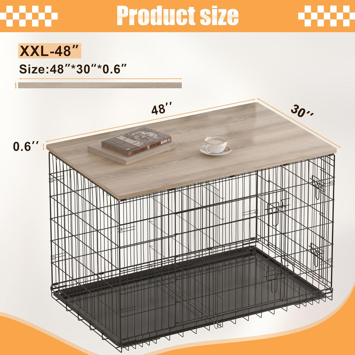 Piskyet Dog Crate Topper Wood Countertop – Essentials for Dogs - image 2