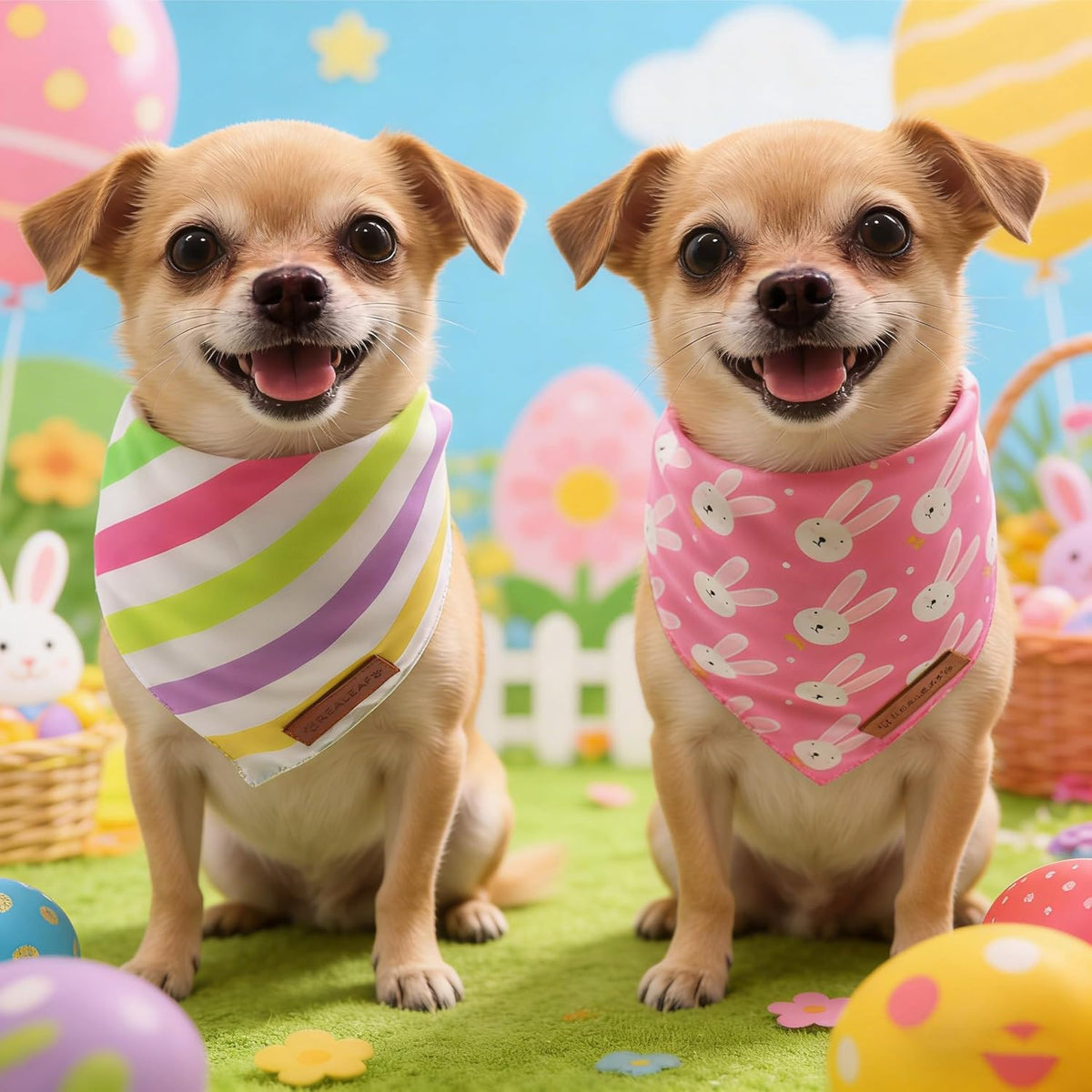 Halloween Dog Bandanas 2 Pack - Easter / X-Large - image 4