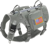 Forestpaw Tactical Dog Harness for Medium Dogs, Service Dog Vest - M:Chest 22-35",Fit 30-80lbs / Gray