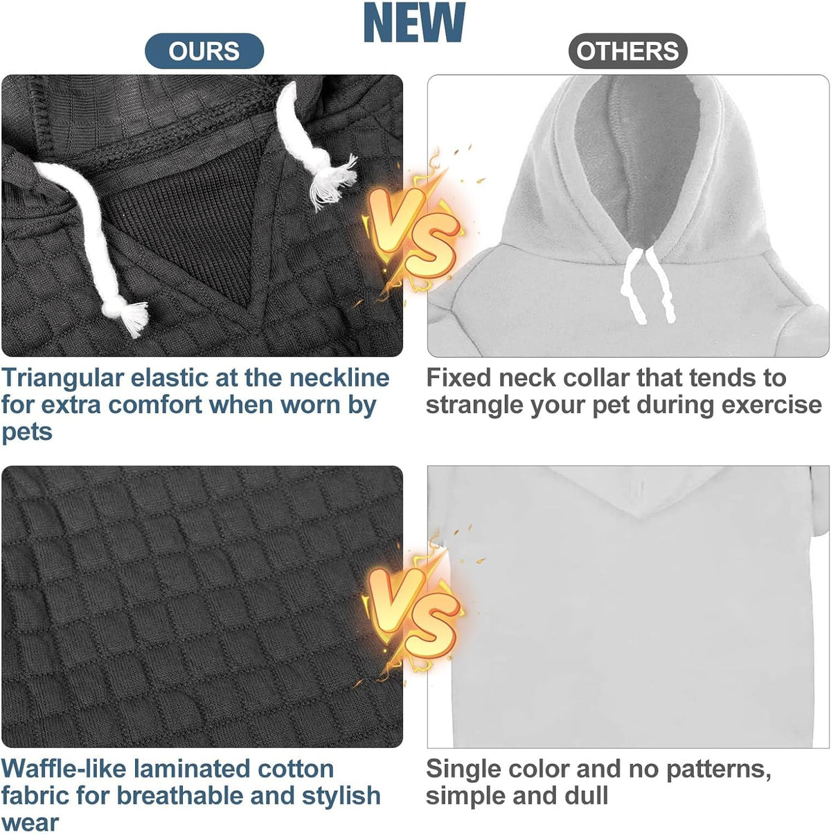 Small Dog Hoodie,Warm Winter Dog Sweater with Pocket & Leash Hole – Essentials for Dogs - Black / XL (Back: 24",Chest: 34", Neck: 21") - image 4