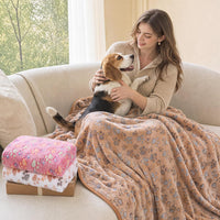 LINENLUX Dog Blankets 3-Pack - Dog Paw-3pcs / 60x40 inch