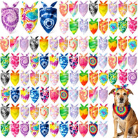 Abbylike 100 Pcs Fall Thanksgiving Dog Bandanas Bulk - Tie-dye / 25.6 x 17.7 x 17.7 Inch