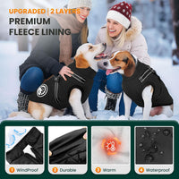 Winter Dog Coat with Harness Built in Waterproof Dog Jackets Warm Pet - Black / 4XL(Suggest 30-45 lbs) - image 2