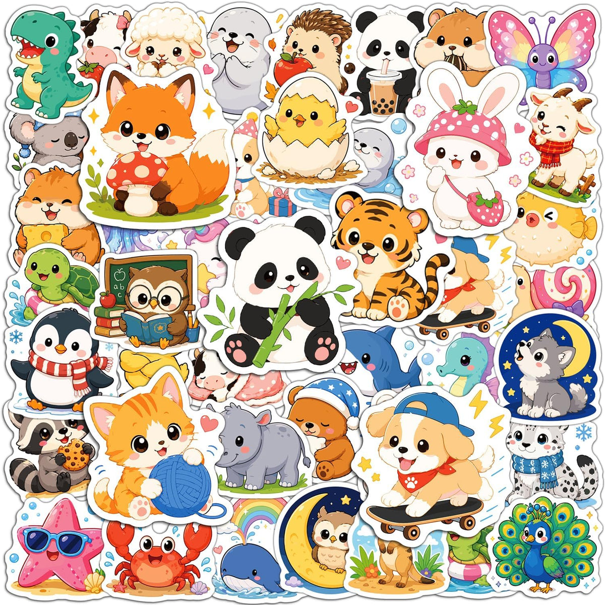 JCFIRE Halloween Stickers for Kids - Animals 100 Pcs