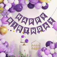 Orange Happy Birthday Banner Birthday Sign for Backdrop Happy - Purple - image 3