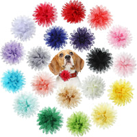 WILLBOND 20 Pcs 4.7 Inch Dog Collar Flowers Bow, Multicolored – Essentials for Dogs - 4.7 Inch