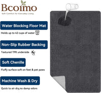Absorbent high-pile chenille dog mat with textured TPR backing for door, crate or feeding station - view 4
