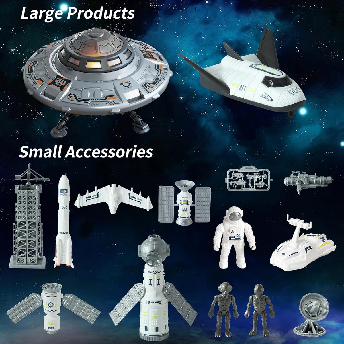 Wbzle space shuttle toy and rocket playset with astronauts, light and sound - view 14