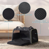 PETSFIT Large Cat Carrier, Dog Carrier up to 25Lbs, Pet Privacy Protection Travel Pet Carrier for Medium and Large Cats, Small Dogs, Puppies (Large, Black)