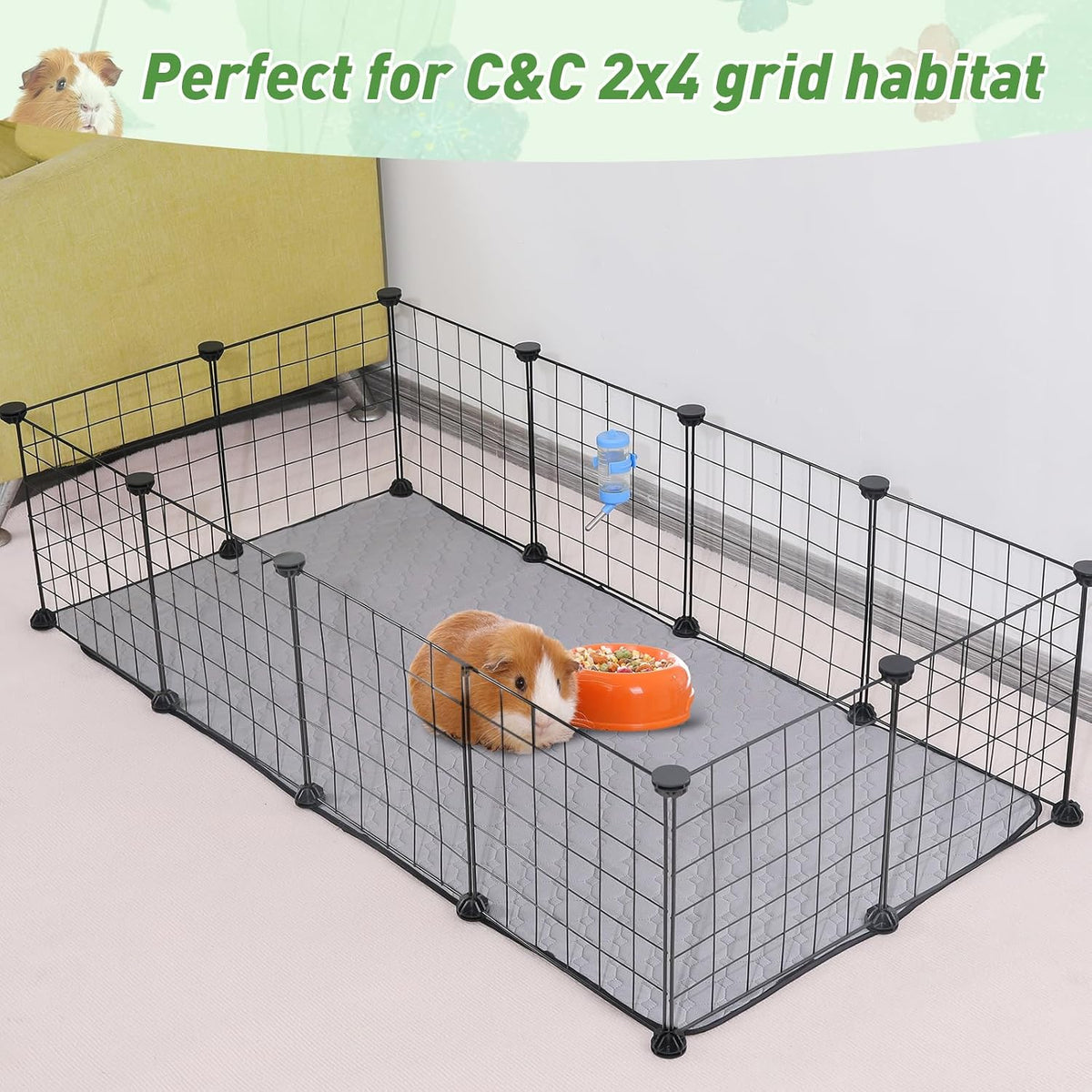 2Pack Guinea Pig Cage Liners - 12 In Grid Length / C&C 2x4(24" x 48") 4Pack - image 3