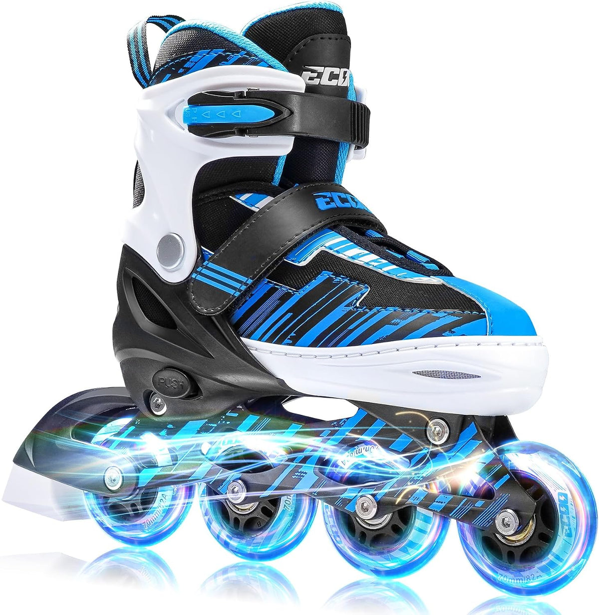 Adjustable Inline Skates for Kids Ages 4-12 – Fun for Kids & Family - Blue / Small-Little Kids(11j-13j US）