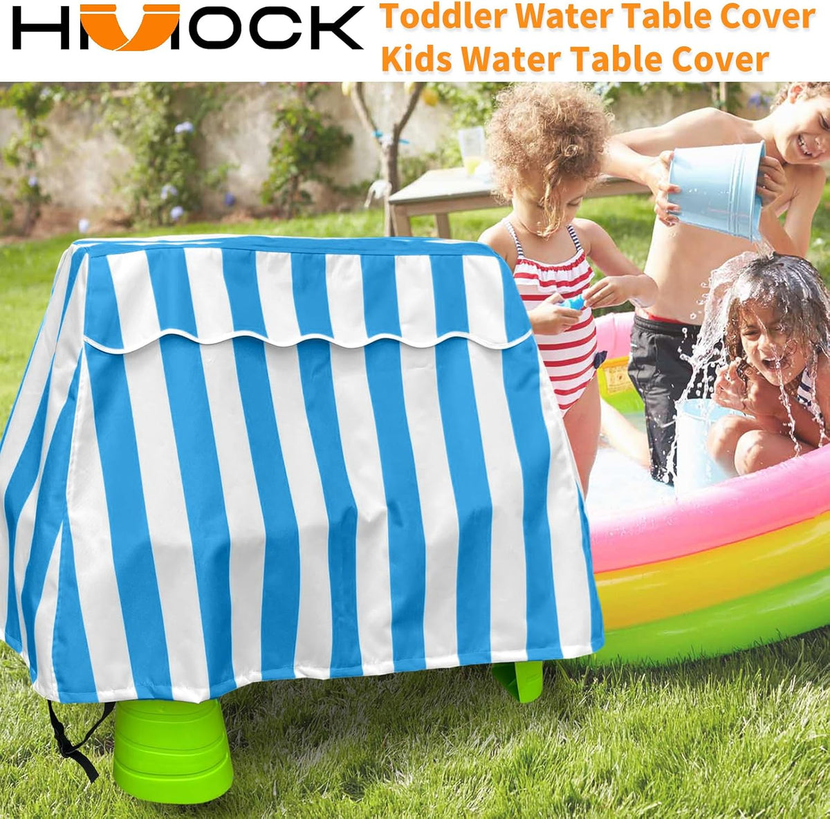 Kids Water Table Cover Fit Rain Showers Splash Pond Water Table - Azure - image 2