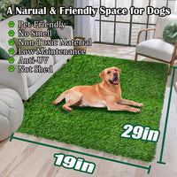 GLOBREEN 34" x 23" Fake Grass Pee Pad for Dogs Potty Training Turf - Green-01 / 19x29 Inch - image 3