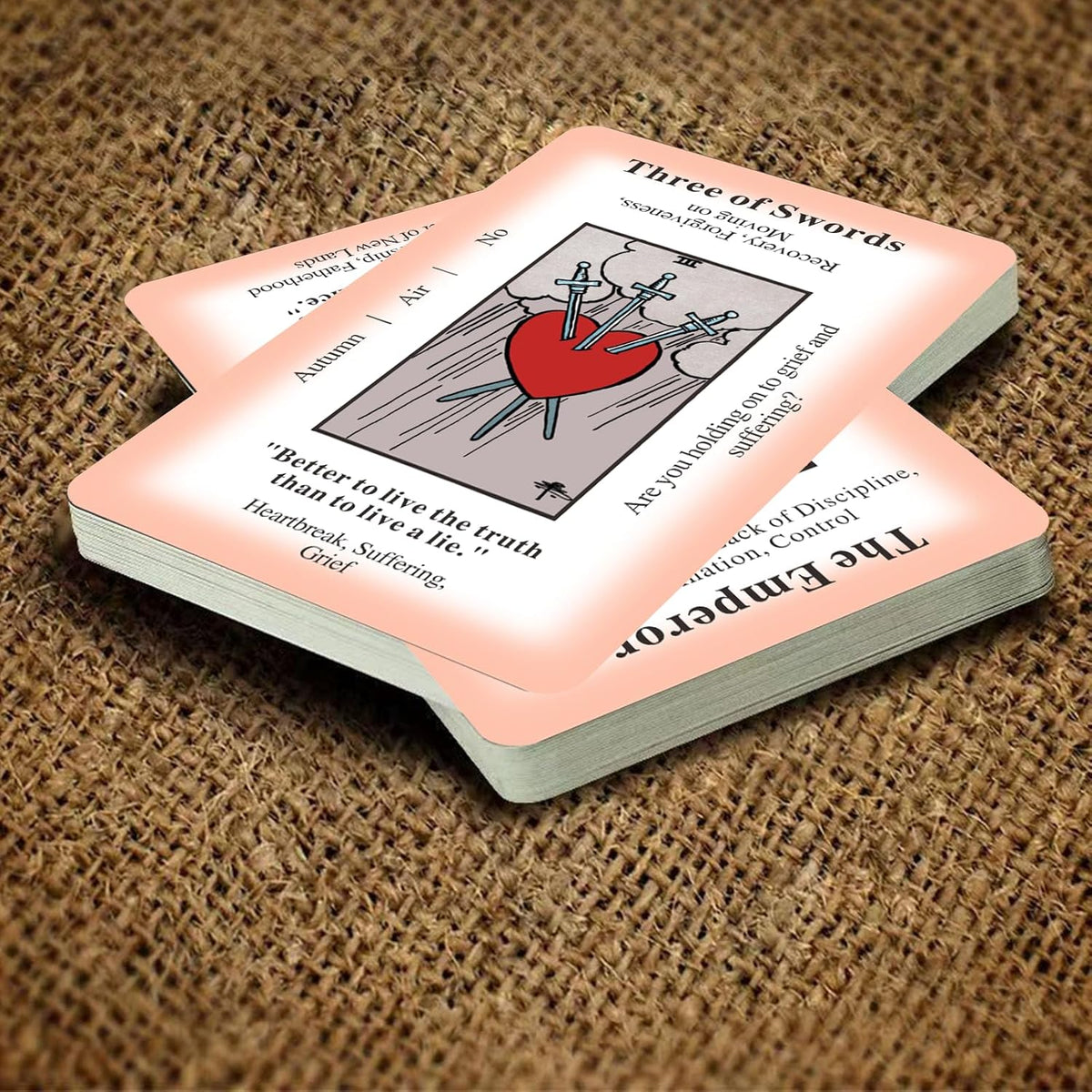 Classic tarot cards for beginners, 78-card black deck with meanings and keywords printed on each car - view 7