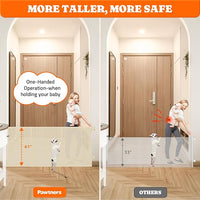 Upgrade 120" Retractable Baby Gates Extra Wide with Reinforced Strip, 10 FT Retractable Dog Gate, 41" Tall Retractable Gate Indoor Outdoor for Pet and Baby-Beige