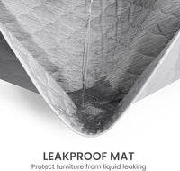 Cozy Bliss Leakproof Cooling Blanket for Small Dogs, Q-Max>0.4, Durable & Washable Dog Cooling Mat for Hot Weather, Soft Pet Throw & Couch Protector for Puppies & Cats, 25x35 Inch, Heather Silver Grey