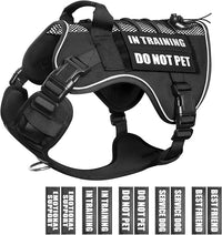 WINSEE Service Dog in Training Mesh Harness with 10 Pet Patches, Soft Air Mesh Breathable Tactical Dog Molle Vest, Reflective Military Pet Vest for Walking Hiking for Small Dogs