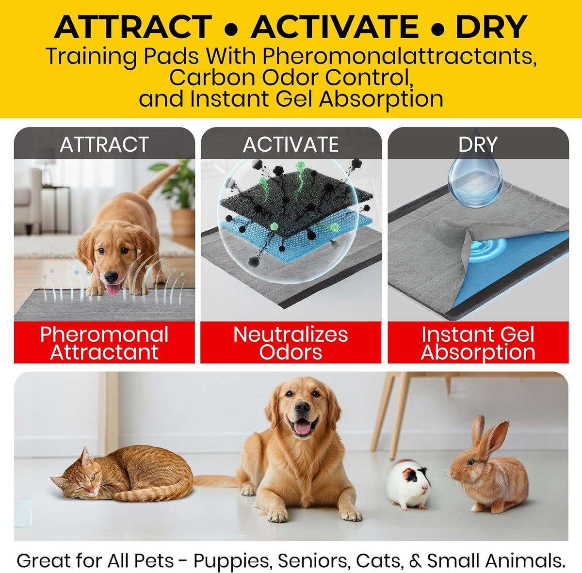 Glad for Pets, Activated Carbon Disposable, Dog Pee Pads - X-Large / 180.0 - image 4